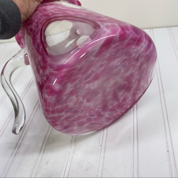 Large Modern design art glass pink pitcher - Picture 4 of 6